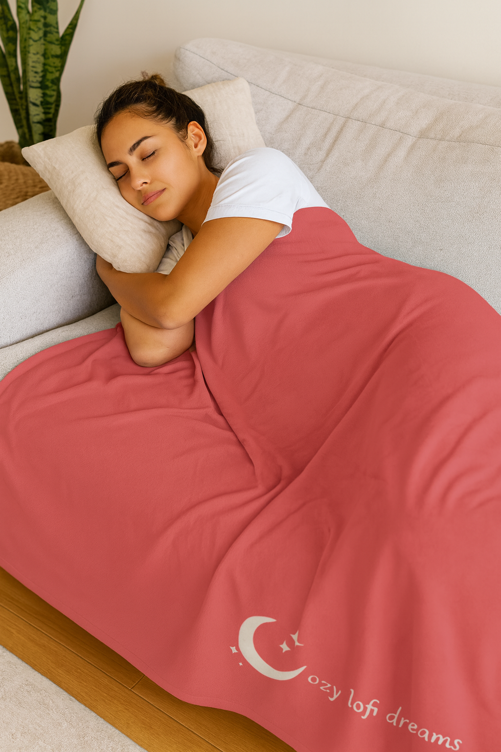 Cozy Lofi Dreams Crescent Moon Blanket – Soft Anime Aesthetic Throw